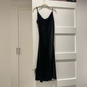 ZARA BLACK SILK MAXI DRESS